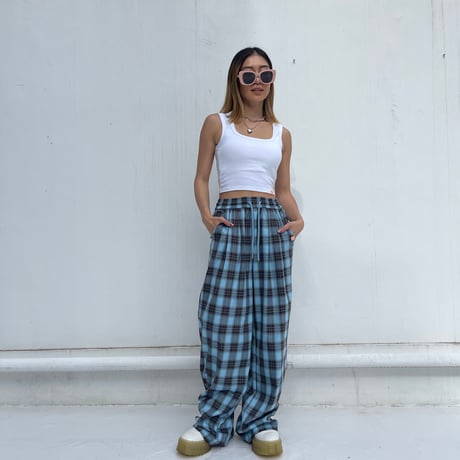 【¥6,800→¥6,200】'Color checked' wide pt #258