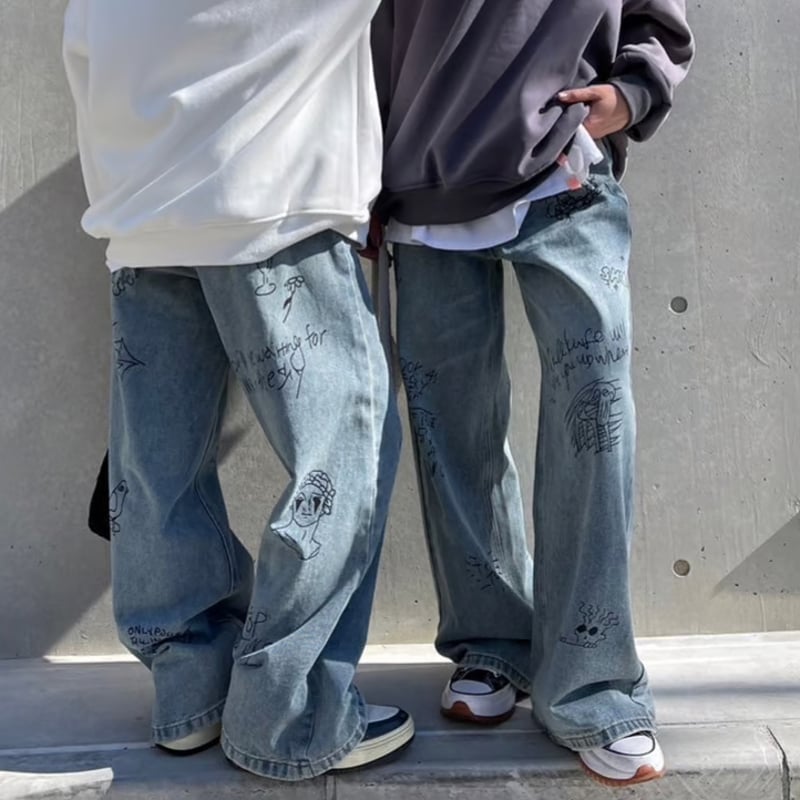 Graffiti' wide denim pt #6107 | MERMO Graffiti' wide denim pt #6107 | MERMO