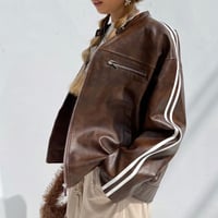 'Vegan leather' wide jacket #8750