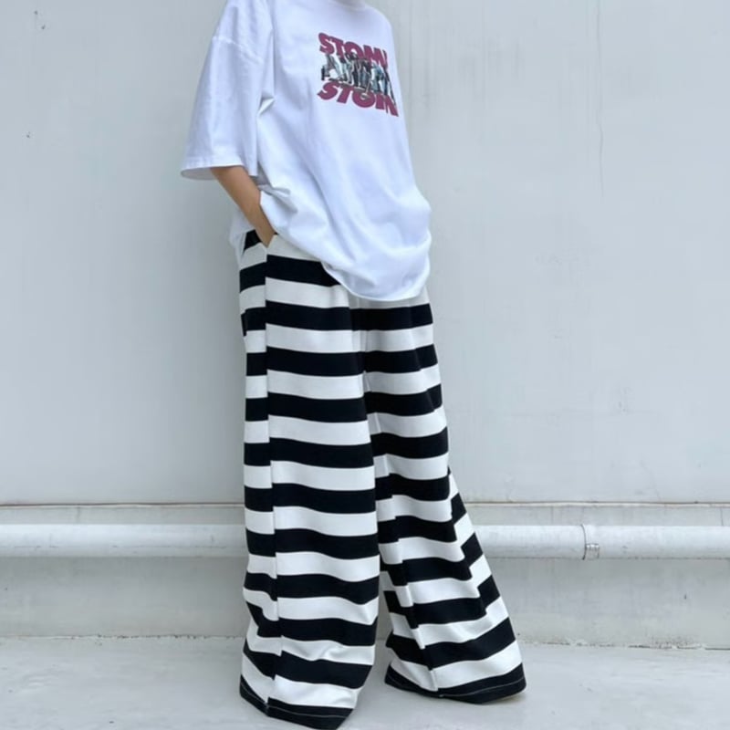 Relax'wide border pants#6660 | MERMO