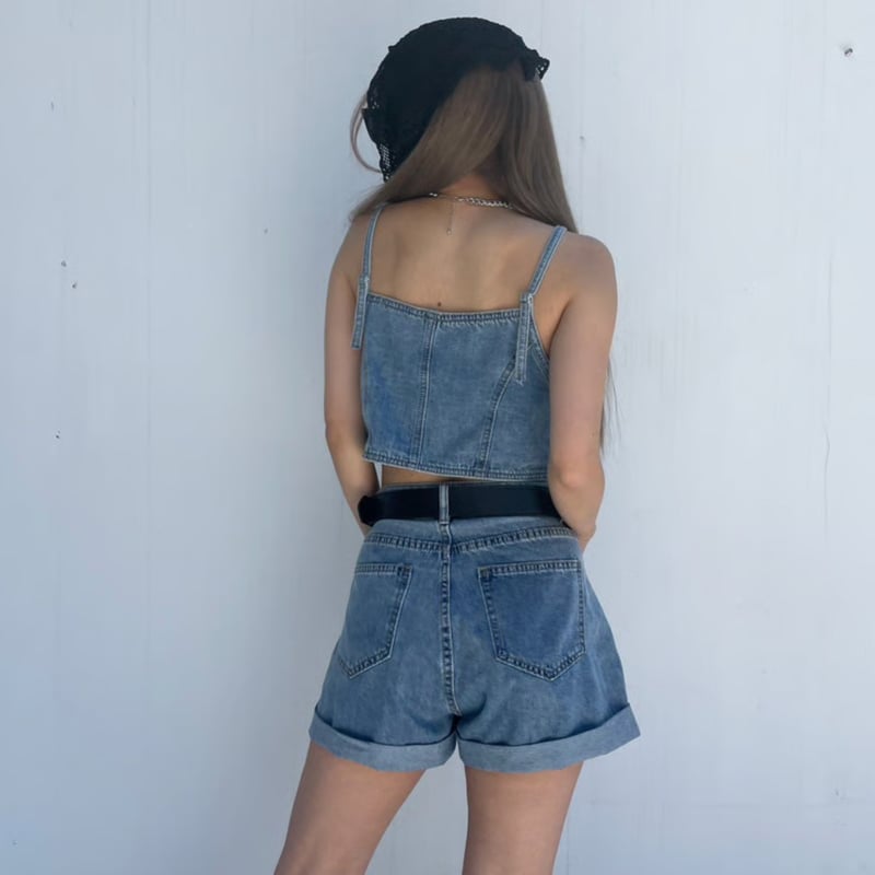 ◆送料関税無料◆Merlette スモックデザイン デニムセットアップ denim'set up#0030-1 | MERMO