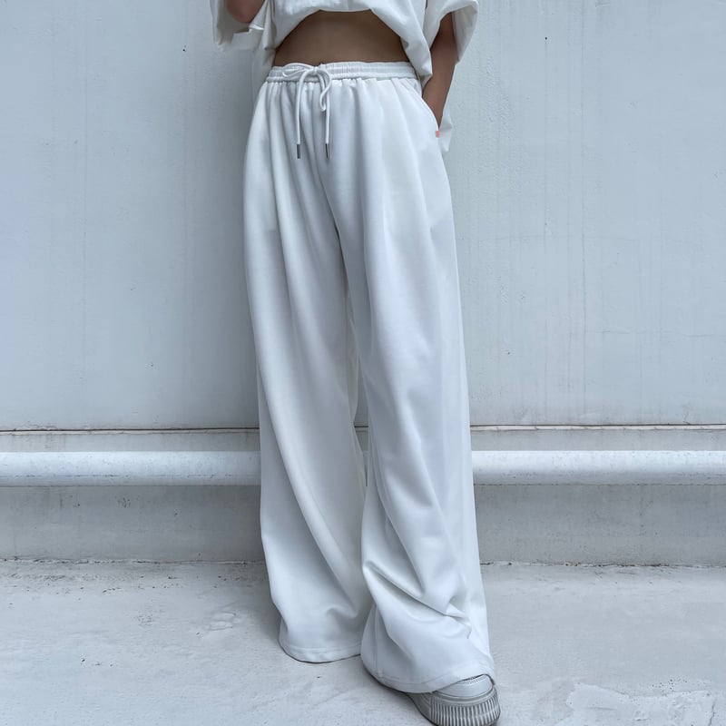 【値下げ】meer. メーア　RIB HEM SWEAT PANTS /WHT meer. RIB HEM SWEAT PANTS(WHT)