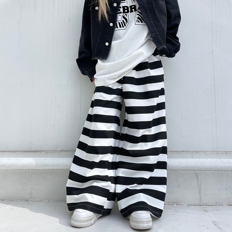 Relax'wide border pants#6660 | MERMO