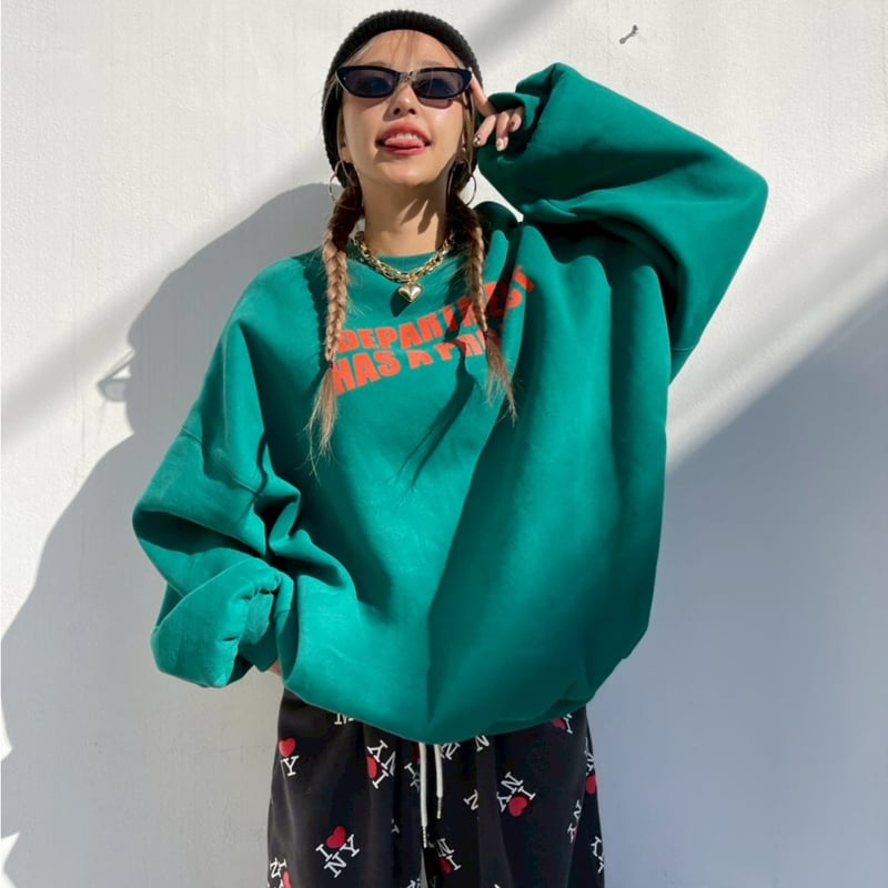 su_do スード wide sweat「HARVARD」light green su_do スード wide sweat「HARVARD」light green