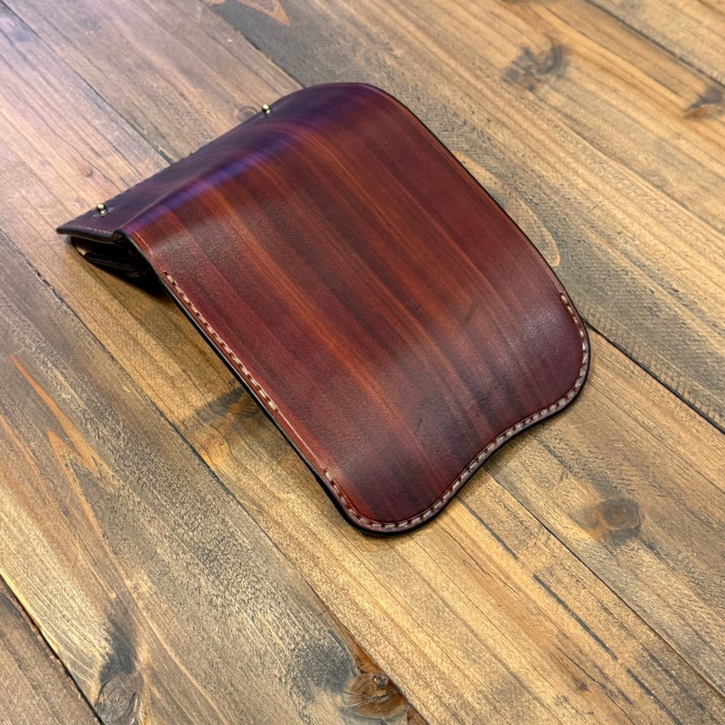 wood brown フラップ ミドルウォレット | A LEATHER FACTORY