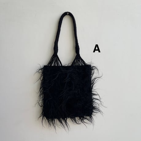 [pips] wool handwoven hammock bag mini / Black