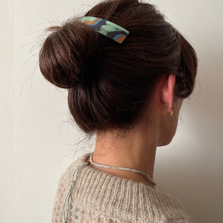 [KOSTKAMM] Natural Wood Hair Clip / Pattern 8cm / 9523P