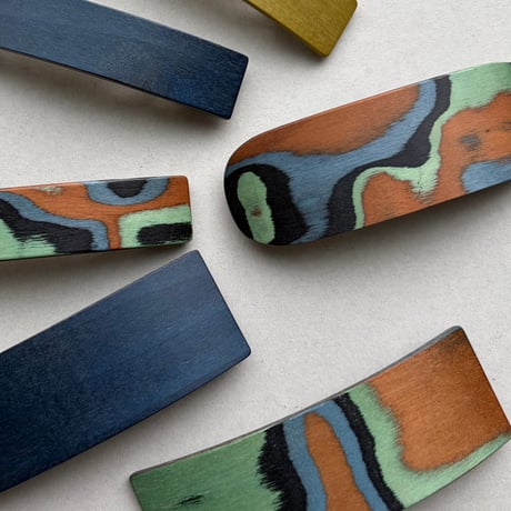 [KOSTKAMM] Natural Wood Hair Clip / Pattern /10cm   / 9521P