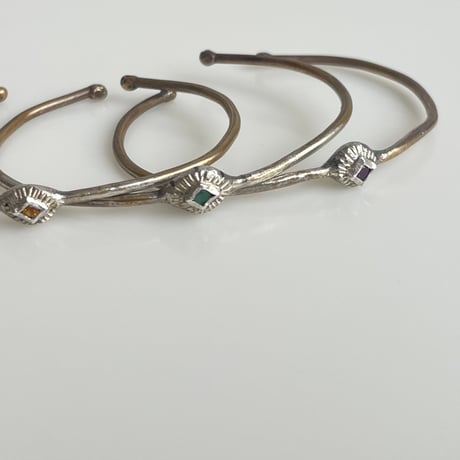 [ Franny e fine jewelry ] silver bronze cuff with natural stone