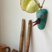 古い木彫りのお面 鳥 / Old Wood Bird Musk from Hidalgo MEXICO