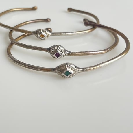 [ Franny e fine jewelry ] silver bronze cuff with natural stone