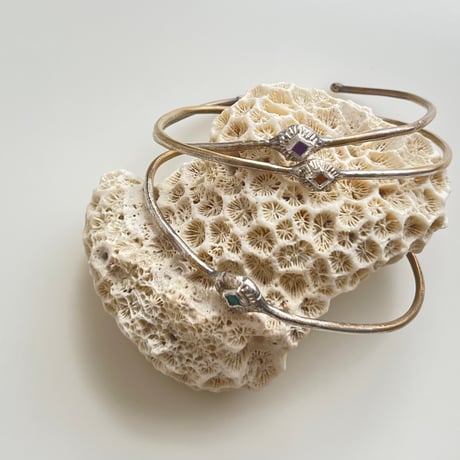 [ Franny e fine jewelry ] silver bronze cuff with natural stone