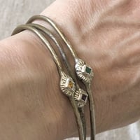 [ Franny e fine jewelry ] silver bronze cuff with natural stone