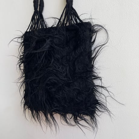 [pips] wool handwoven hammock bag mini / Black
