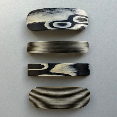 [KOSTKAMM] Natural Wood Hair Clip / Pattern / 10cm / 9521P