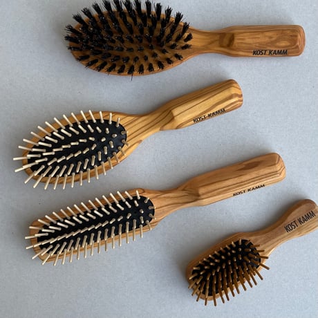 [KOSTKAMM]  Olive Wood Oval Hair Brush / 17.5cm / オリーブウッド  オーバル型ブラシ / 4527