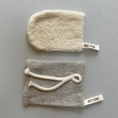 [KOSTKAMM] Soap bag knitted linen GOTS certified with cotton cord