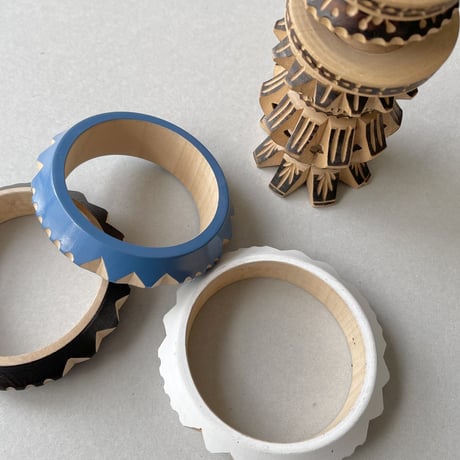 Hand carving wood bracelet from Oaxaca Mexico