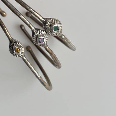 [ Franny e fine jewelry ] silver bronze cuff with natural stone