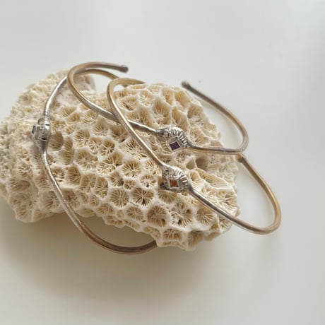 [ Franny e fine jewelry ] silver bronze cuff with natural stone