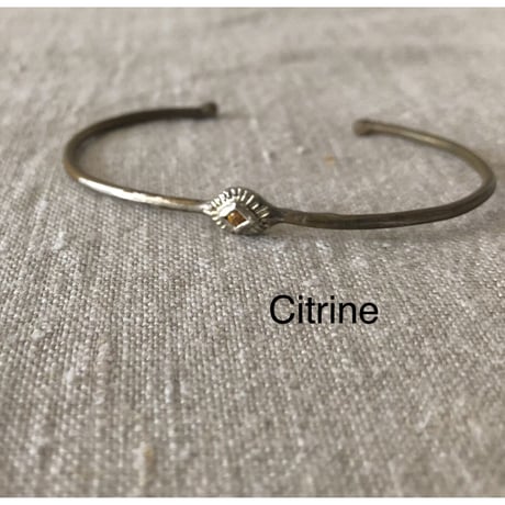 [ Franny e fine jewelry ] silver bronze cuff with natural stone
