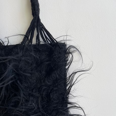 [pips] wool handwoven hammock bag mini / Black