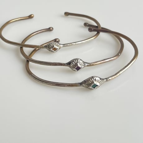[ Franny e fine jewelry ] silver bronze cuff with natural stone