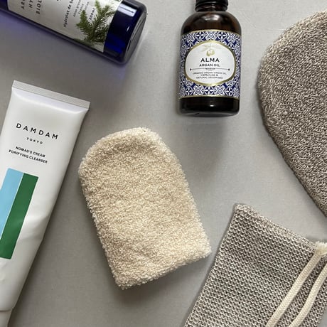 [KOSTKAMM] Soap bag knitted linen GOTS certified with cotton cord