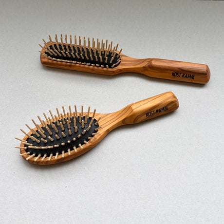 [KOSTKAMM]  Olive Wood Slender Hair Brush / 21cm /  オリーブウッド スレンダー型ブラシ / 4507