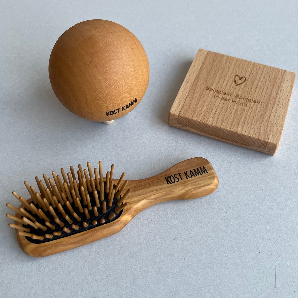 KOSTKAMM] Olive Wood Mini Hair Brush / 11.5cm