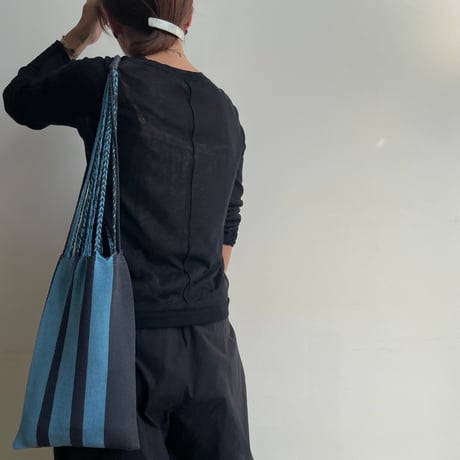 [pips]  Cotton Handwoven Hammock bag / blue gray