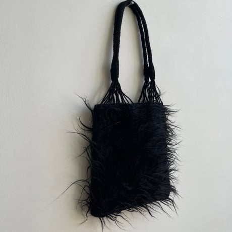 [pips] wool handwoven hammock bag mini / Black