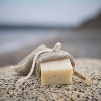 [KOSTKAMM] Soap bag knitted linen GOTS certified with cotton cord