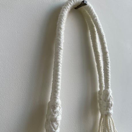 [pips] wool handwoven hammock bag mini / White