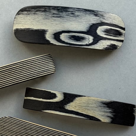 [KOSTKAMM] Natural Wood Hair Clip / Pattern / 10cm / 9521P