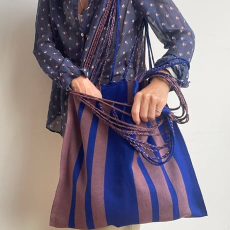 [pips]  Cotton Handwoven Hammock bag / azul / chocolate