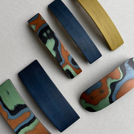 [KOSTKAMM] Natural Wood Hair Clip / Pattern /10cm   / 9521P