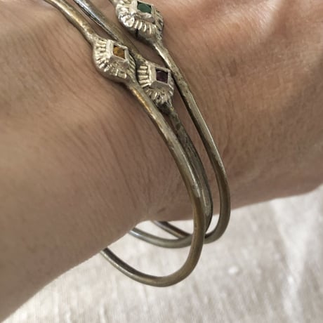 [ Franny e fine jewelry ] silver bronze cuff with natural stone