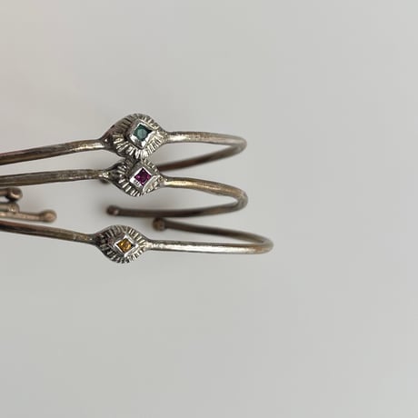 [ Franny e fine jewelry ] silver bronze cuff with natural stone