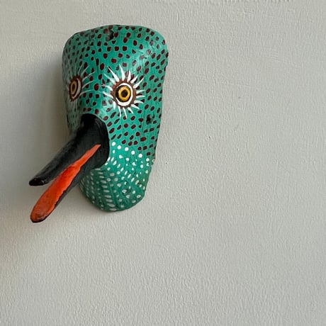 古い木彫りのお面 鳥 / Old Wood Bird Musk from Hidalgo MEXICO