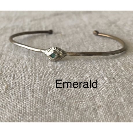 [ Franny e fine jewelry ] silver bronze cuff with natural stone