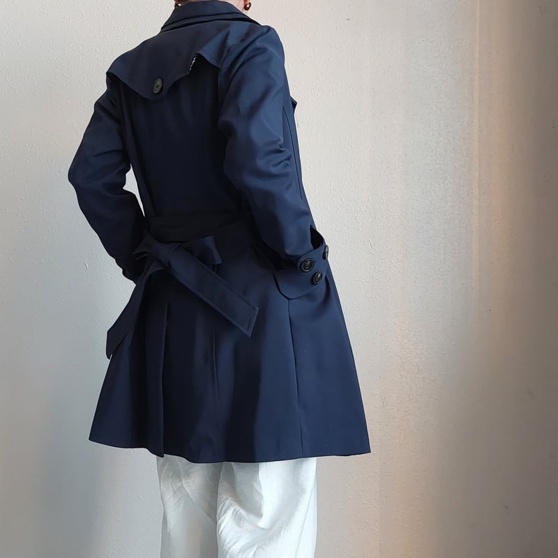 美品】130コート 高級ブランドchipie ネイビー トレンチコート