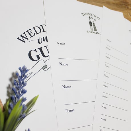 GuestBook 100名分記載可能（Design01）/  A4size：台紙のみ