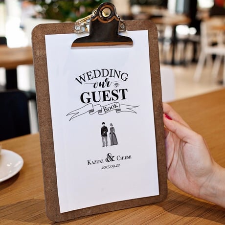 GuestBook 100名分記載可能（Design01）/  A4size：台紙のみ