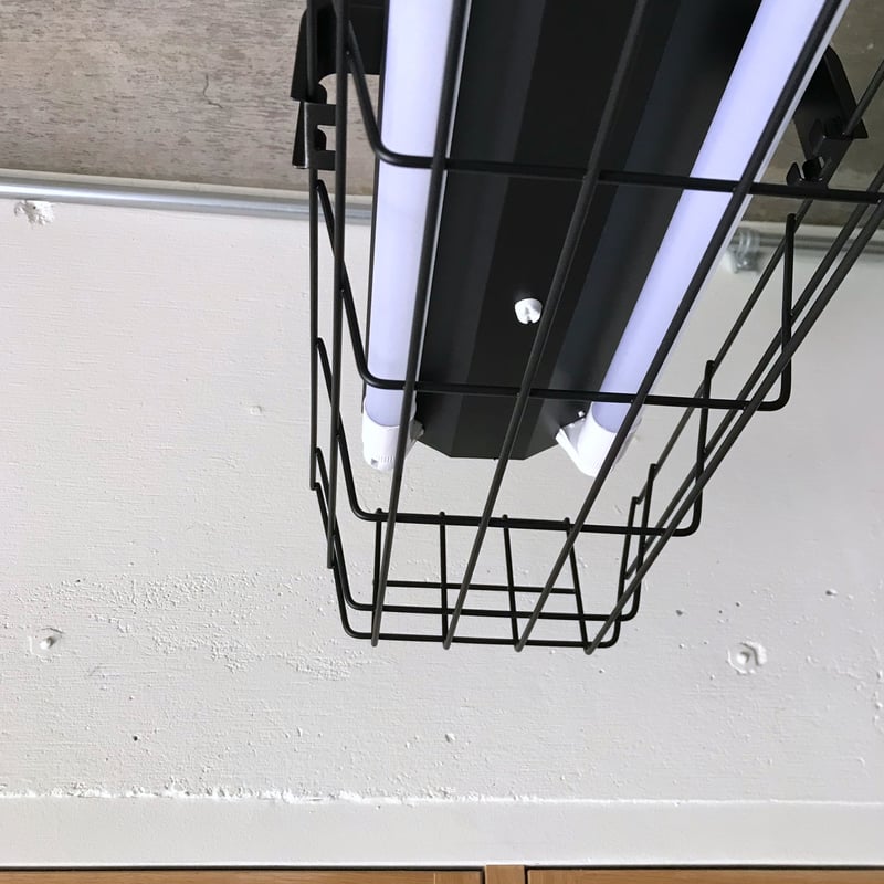 B-2LG01】ダクトレール用 2灯 LEDライト 逆富士 ガード付き つや消し