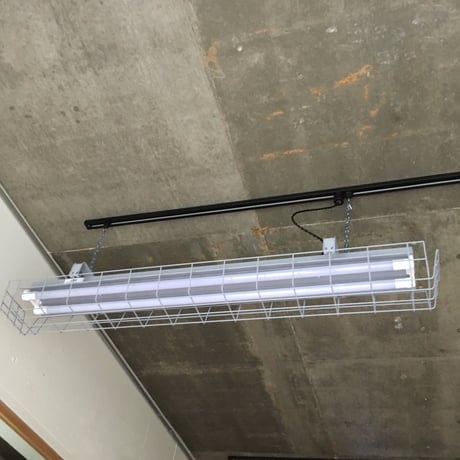 【GR-2LG】ダクトレール用 ２灯 LEDライト 笠、 ガード付き　つや消しグレー 照明器具