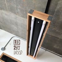 【WO-2L-B】配線ダクトレール用 ２灯 LEDライト  木枠　つや消しブラック 照明器具