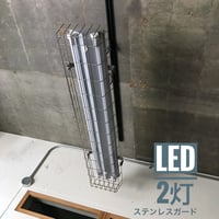 【GR-2LSWG】配線ダクトレール用 ２灯 LEDライト   ステンレスガード　半ツヤグレー　照明器具