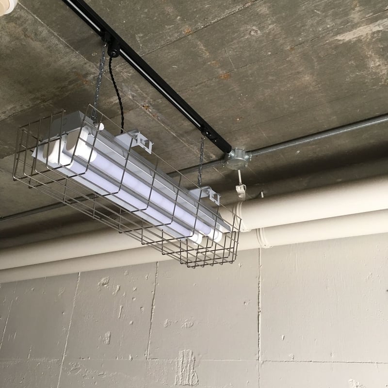 5台×【GR20-2LSGK】2灯 ステンレスガード付き LED蛍光灯 ダクトレール