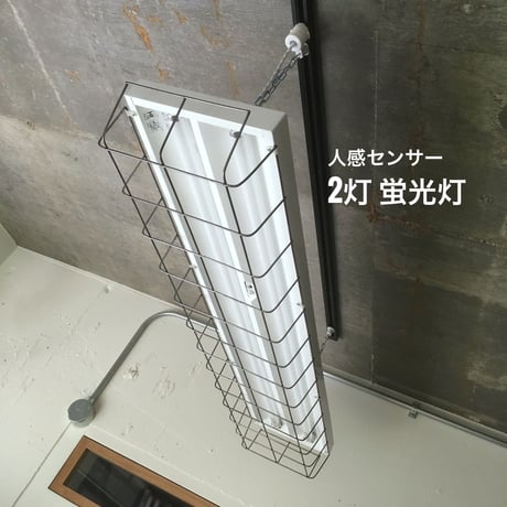 【W-32WG-S】２灯蛍光灯　アイアンガード 　ダクトレール用　ホワイト